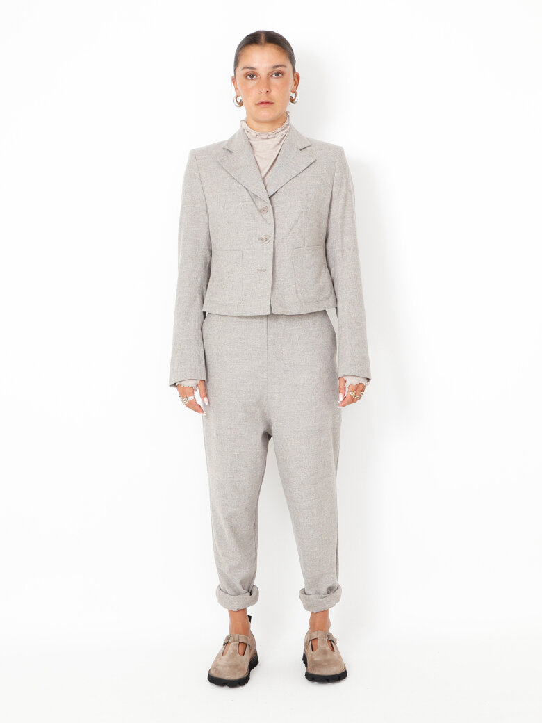 Sort Aarhus - Baggy pants in wool with pockets