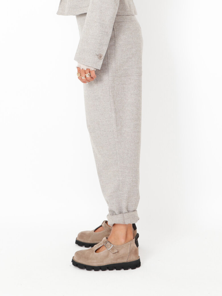 Sort Aarhus - Baggy pants in wool with pockets