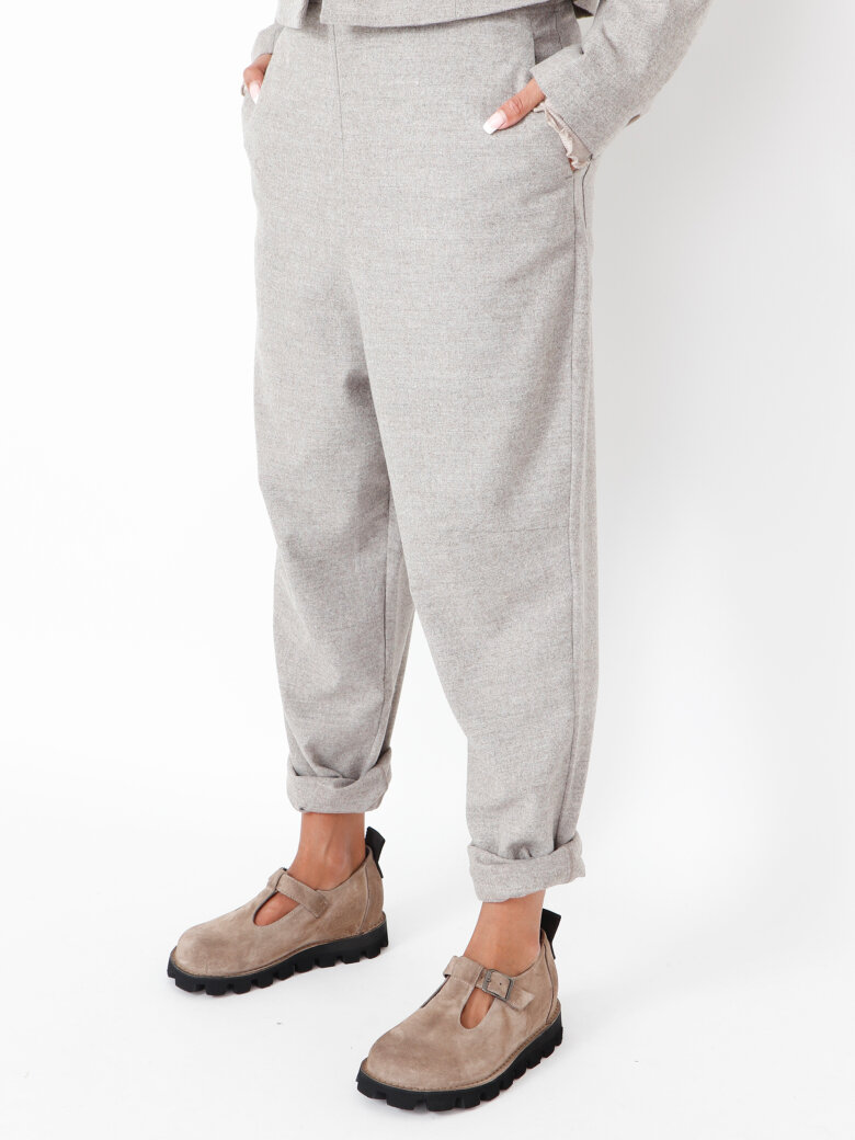 Sort Aarhus - Baggy pants in wool with pockets