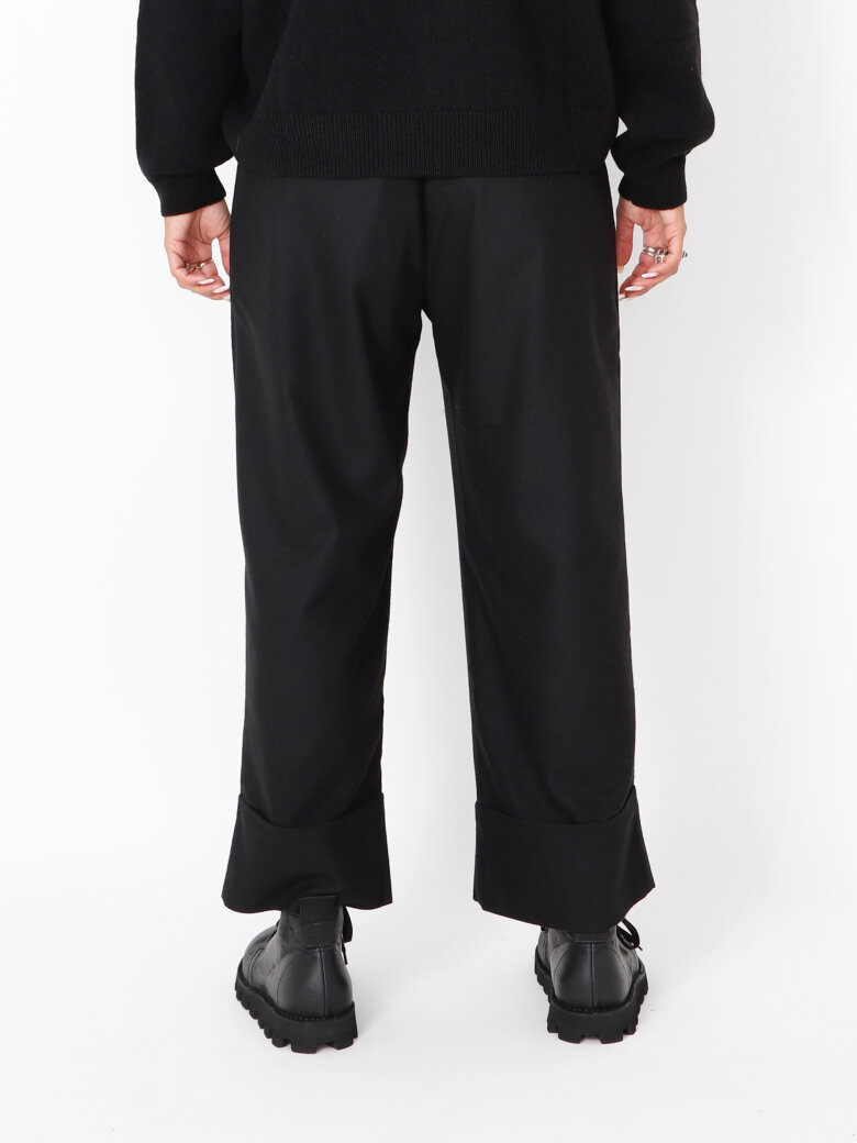 Sort Aarhus - 3/4 pants with turned-up hems in wool mix