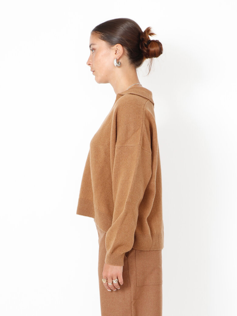 Sort Aarhus - Knitted polo in merino wool