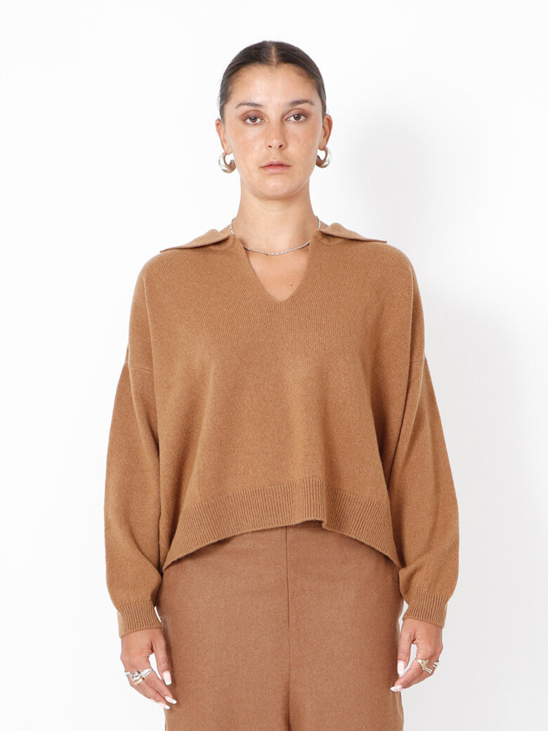 Sort Aarhus - Knitted polo in merino wool