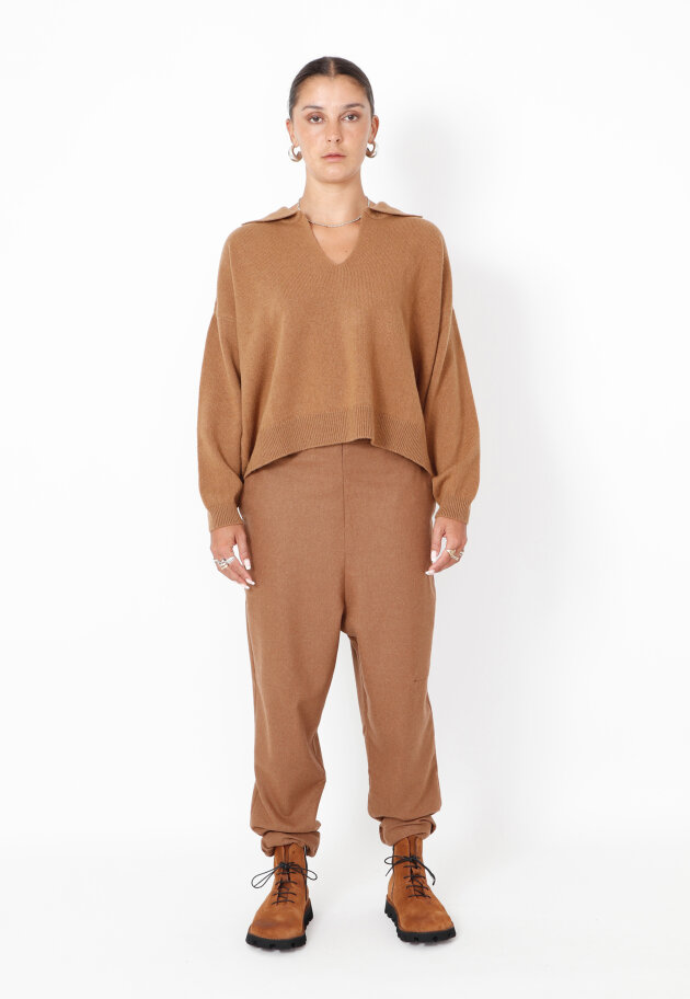 Sort Aarhus - Knitted polo in merino wool