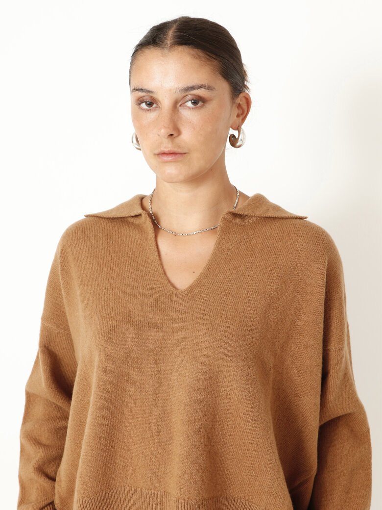 Sort Aarhus - Knitted polo in merino wool