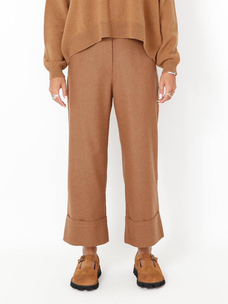 Sort Aarhus - 3/4 pants with turned-up hems in a wool mix
