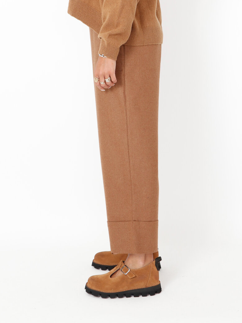 Sort Aarhus - 3/4 pants with turned-up hems in a wool mix