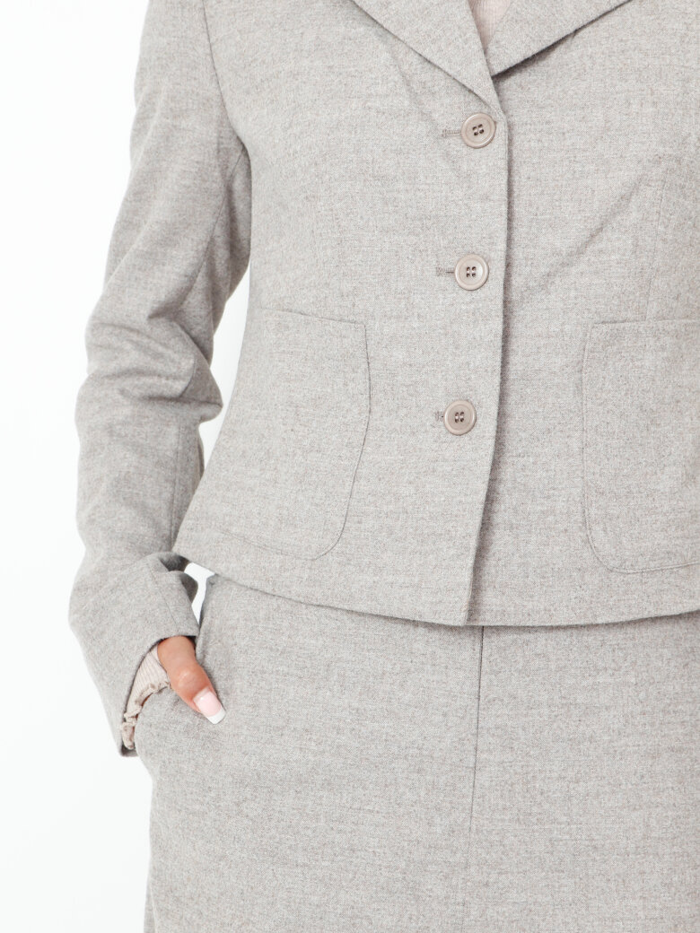 Sort Aarhus - Cropped blazer i uldblanding