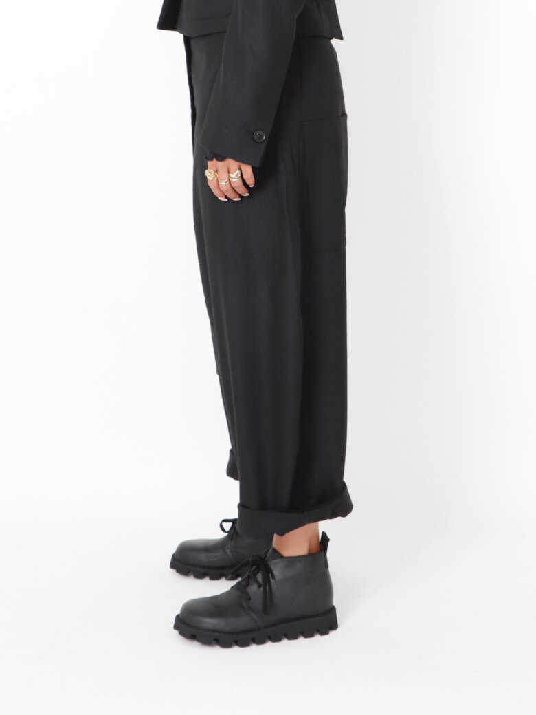 Sort Aarhus - Extra baggy pants in wool