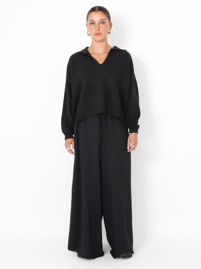 Sort Aarhus - Wide pants in cotton/modal