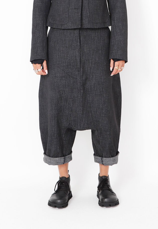 Sort Aarhus - Extra baggy pants in denim look Sort Aarhus - Extra baggy pants in denim look