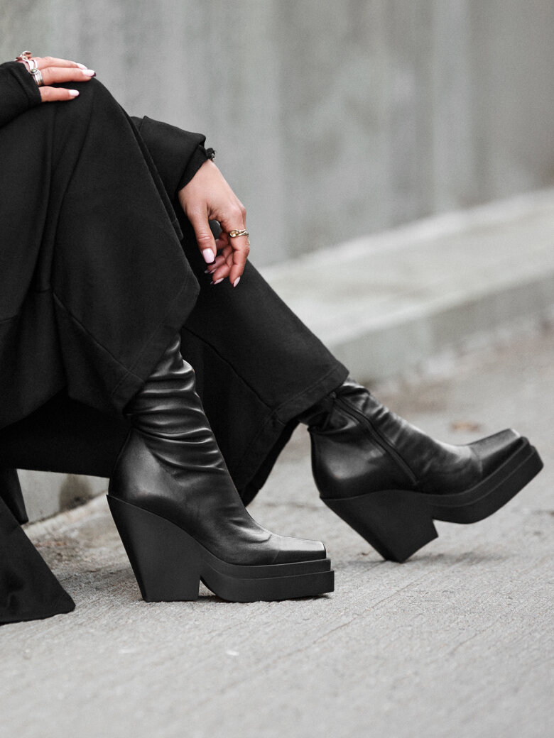 Sort Aarhus - Long boot with zipper