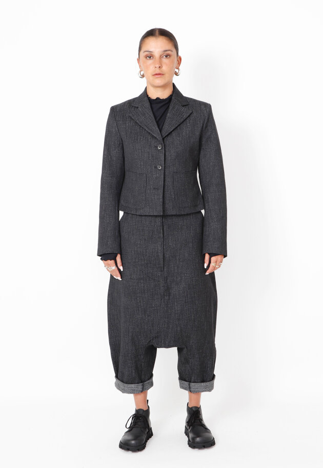 Sort Aarhus - Cropped blazer i denim look
