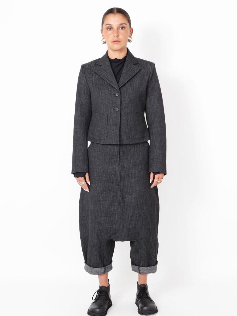 Sort Aarhus - Cropped blazer i denim look