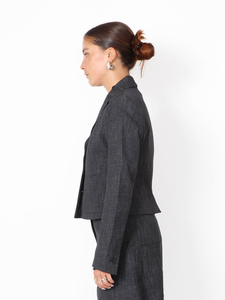 Sort Aarhus - Cropped blazer i denim look