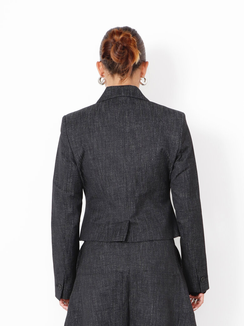 Sort Aarhus - Cropped blazer i denim look