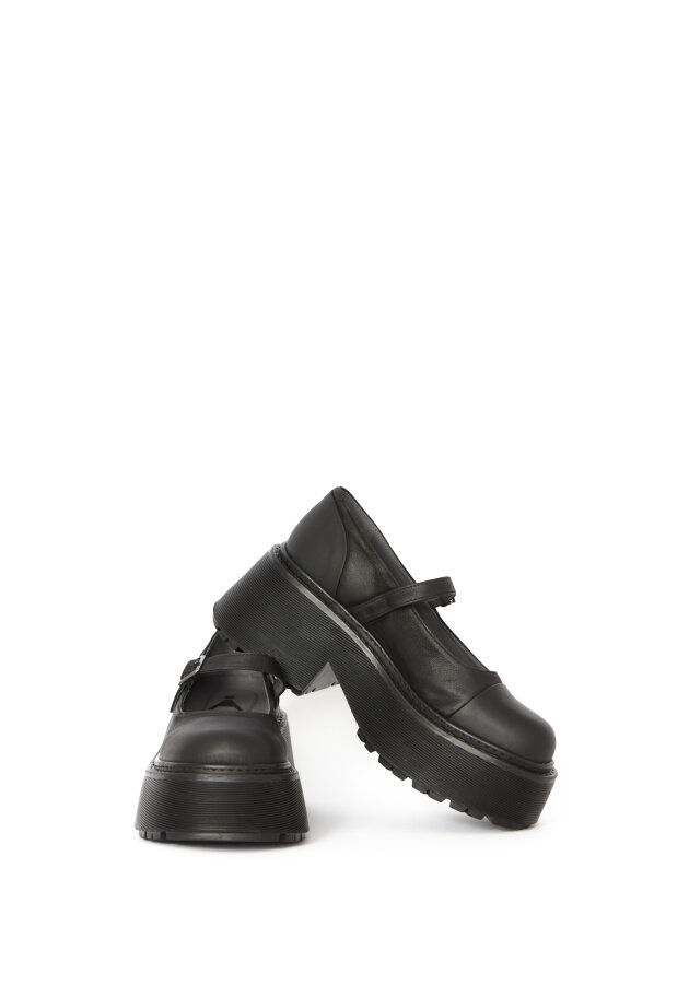 Sort Aarhus - Sort Aarhus shoe with feminine buckle