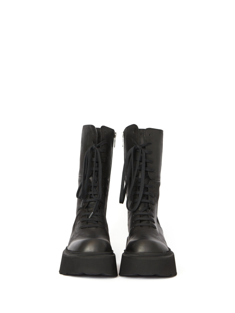 Sort Aarhus - Sort Aarhus boot with laces and zipper