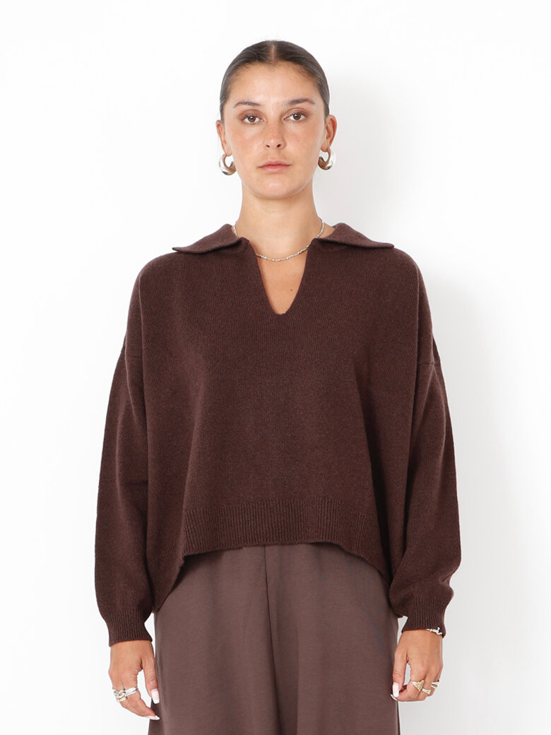 Sort Aarhus - Knitted polo in merino wool