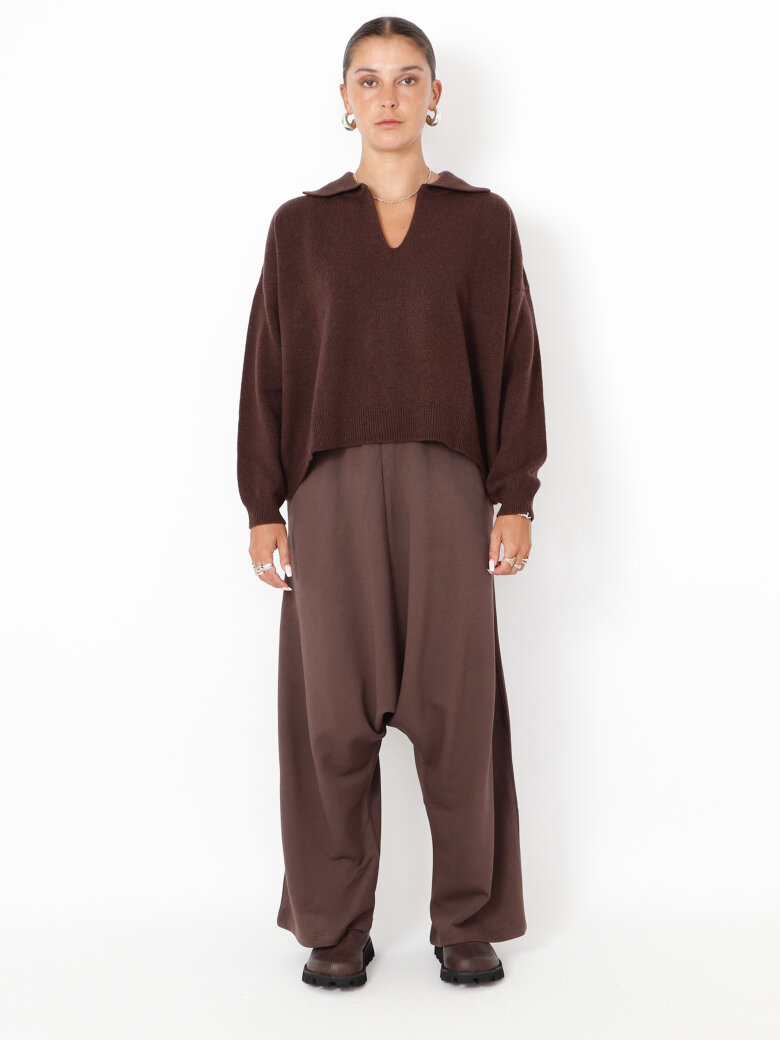 Sort Aarhus - Knitted polo in merino wool