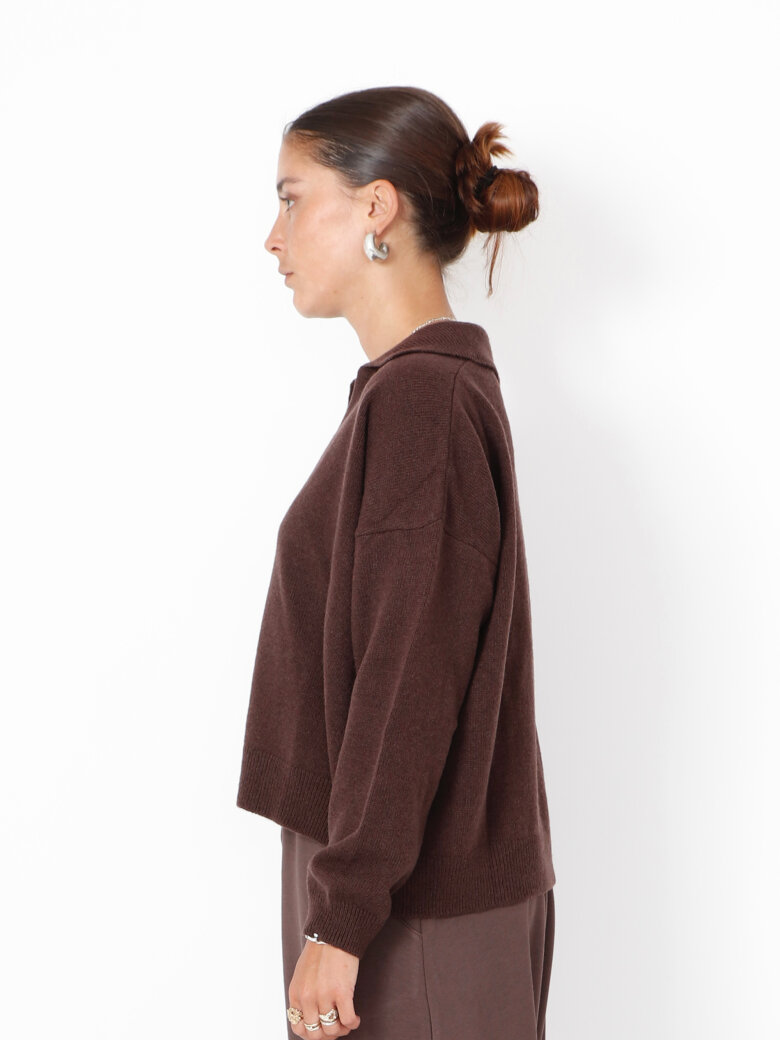 Sort Aarhus - Knitted polo in merino wool