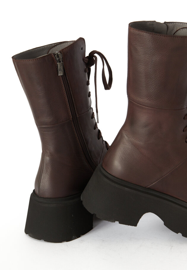 Sort Aarhus - Sort Aarhus boot with zipper and laces