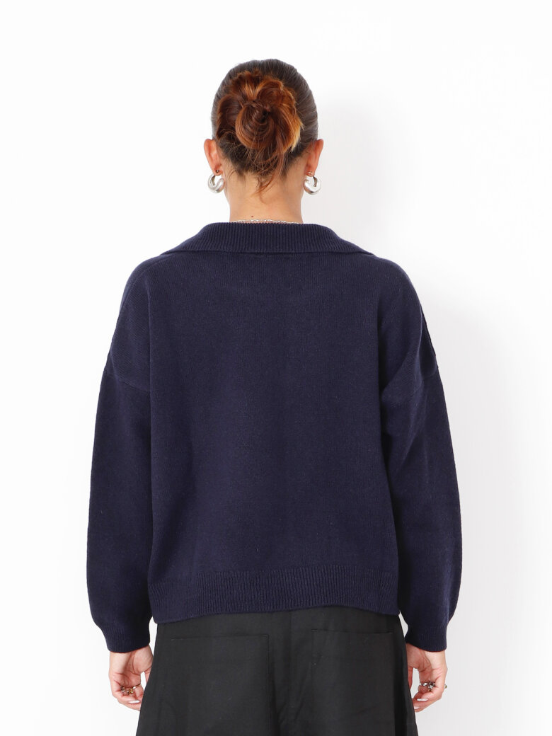 Sort Aarhus - Knitted polo in merino wool