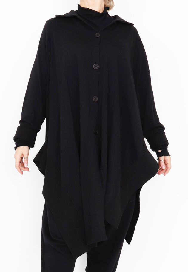 Sort Aarhus - Oversize bluse med knapper