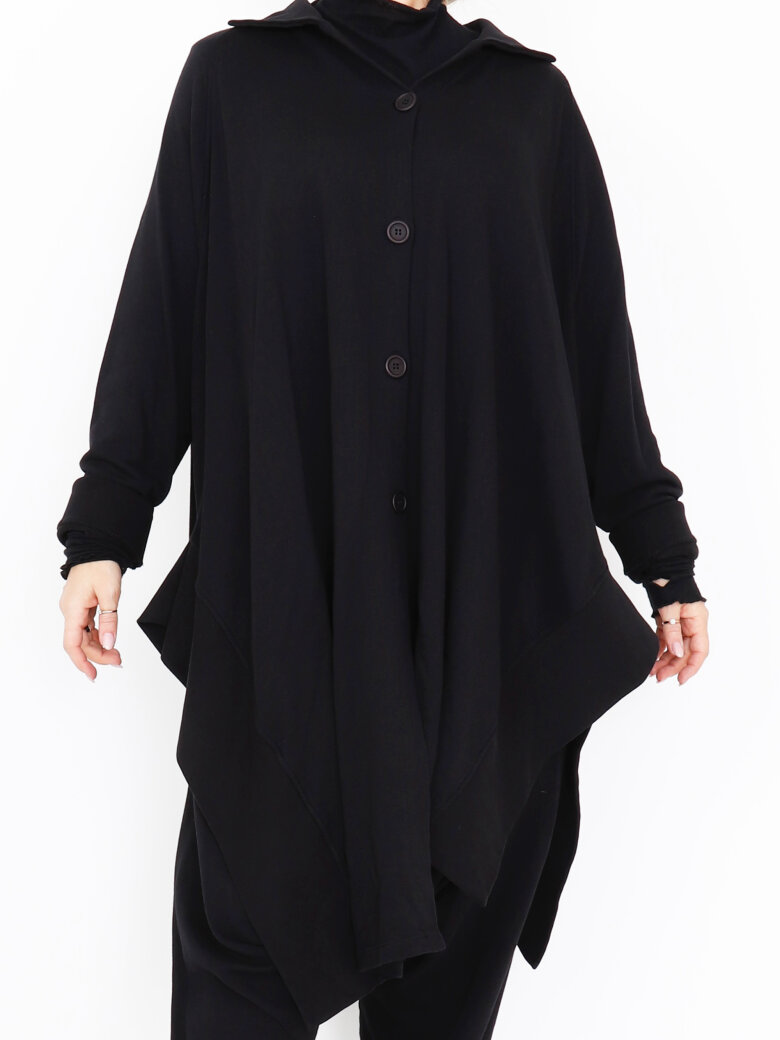 Sort Aarhus - Oversize bluse med knapper