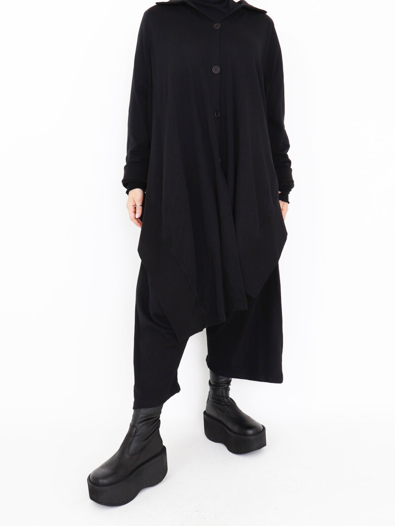 Sort Aarhus - Oversize bluse med knapper