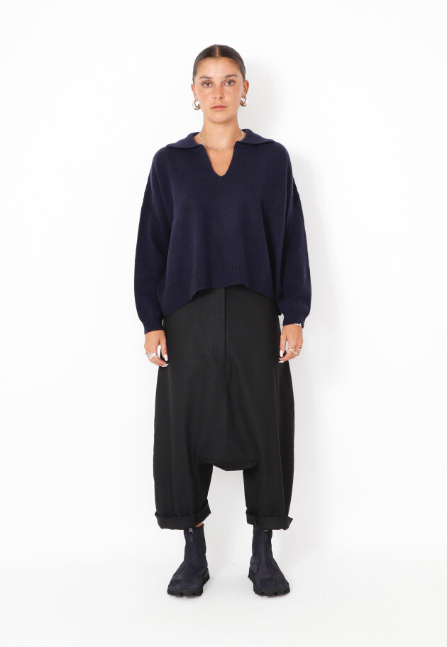 Sort Aarhus - Extra baggy pants in wool