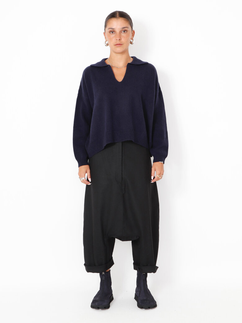 Sort Aarhus - Extra baggy pants in wool