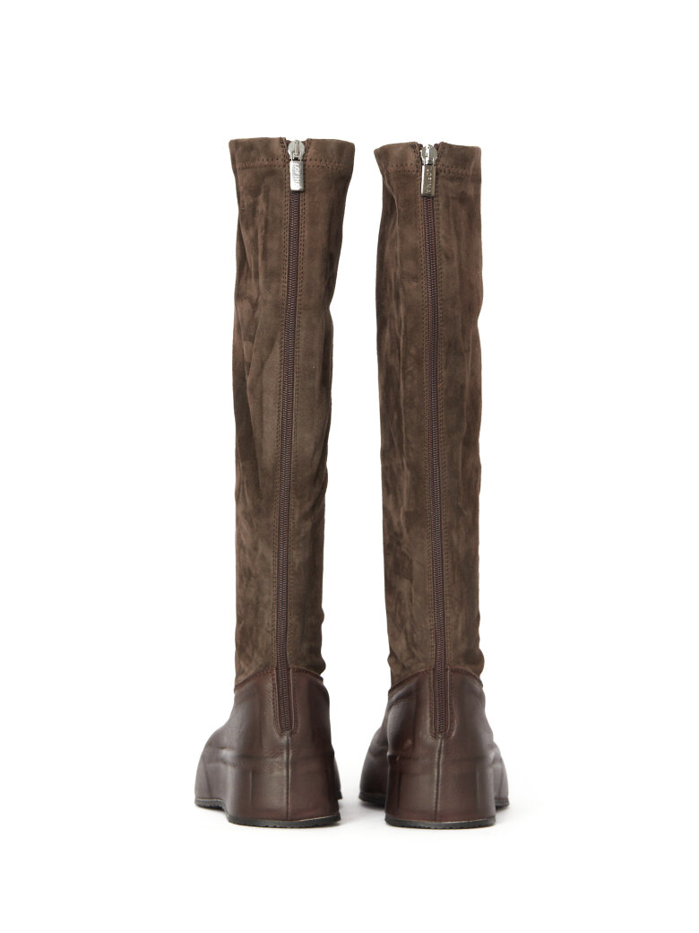 Lofina - Long stretch leather boot with a zipper