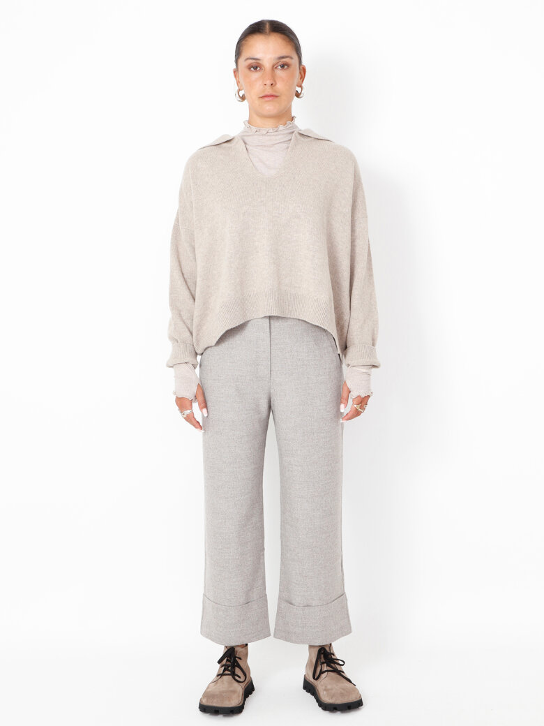 Sort Aarhus - Knitted polo in merino wool