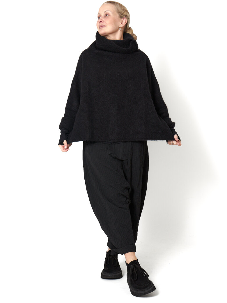 Sort Aarhus - Strikket bluse med rullekrave