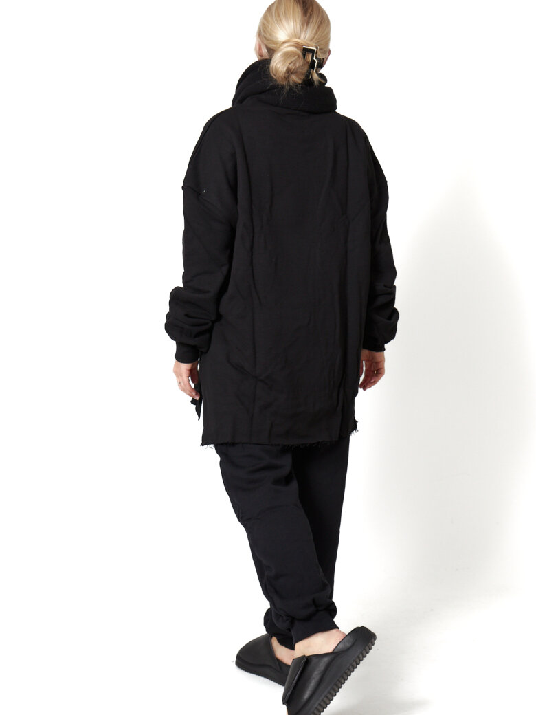 Sort Aarhus - Oversize sweatshirt med asymmetrisk længde samt slids