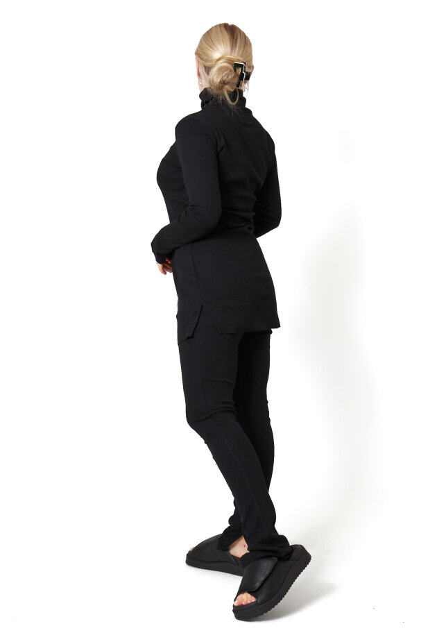 Sort Aarhus - Pants in rib with splits