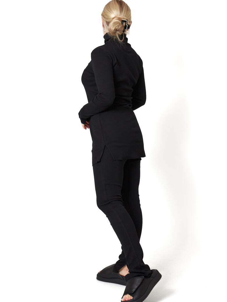 Sort Aarhus - Pants in rib with splits