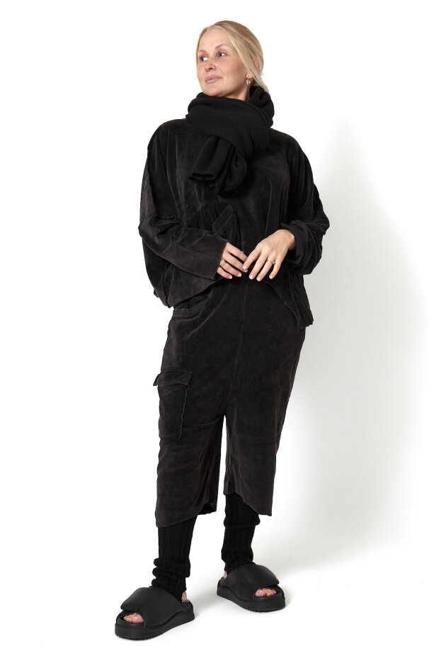 Sort Aarhus - Pocket blouse washed velvet