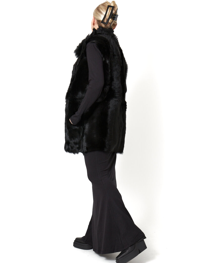 Sort Aarhus - Lang tight fit kjole i økologisk bomuld