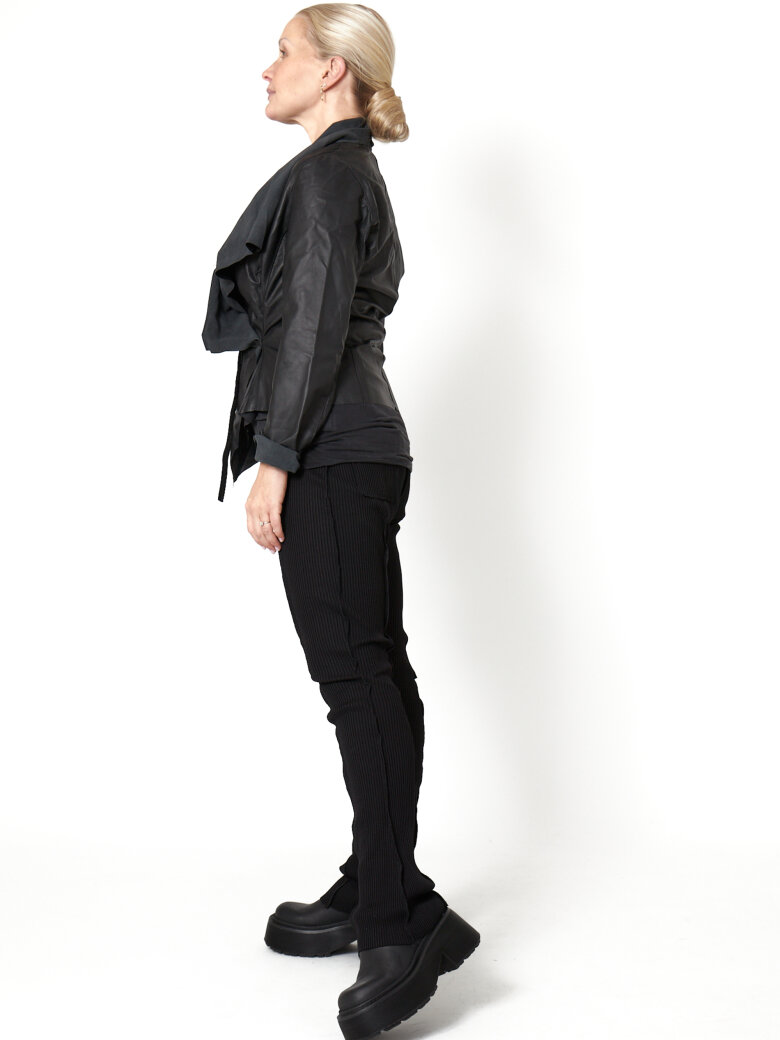 Sort Aarhus - Wrap leather shirt