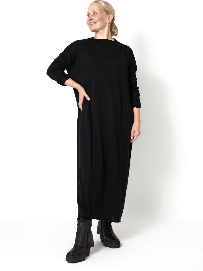 Sort Aarhus - Strikkjole i merinould