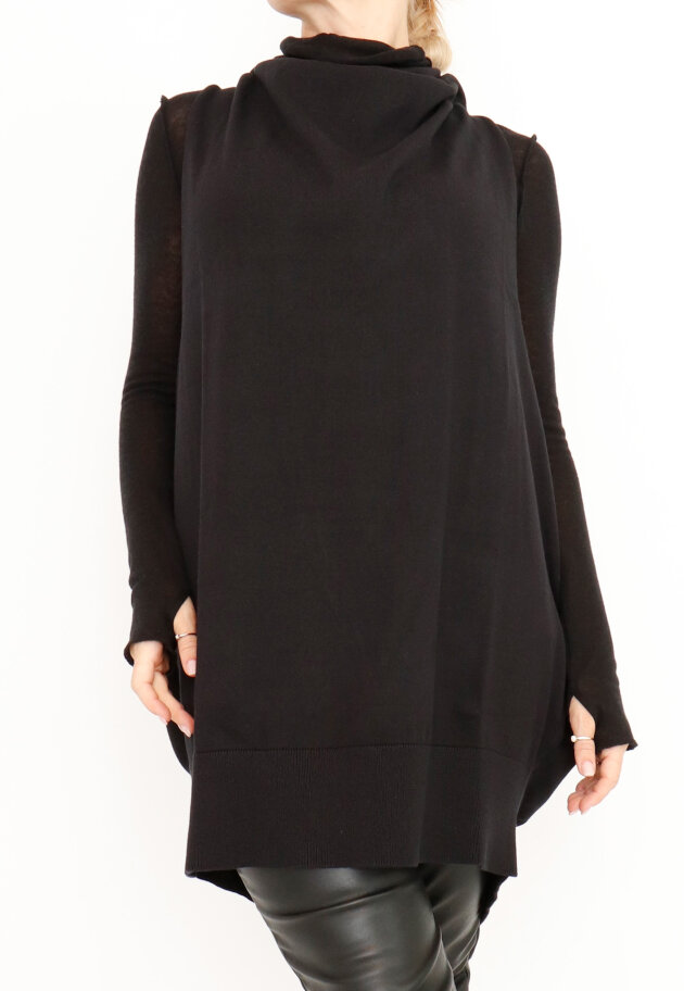 Sort Aarhus - Strikvest i bomuld