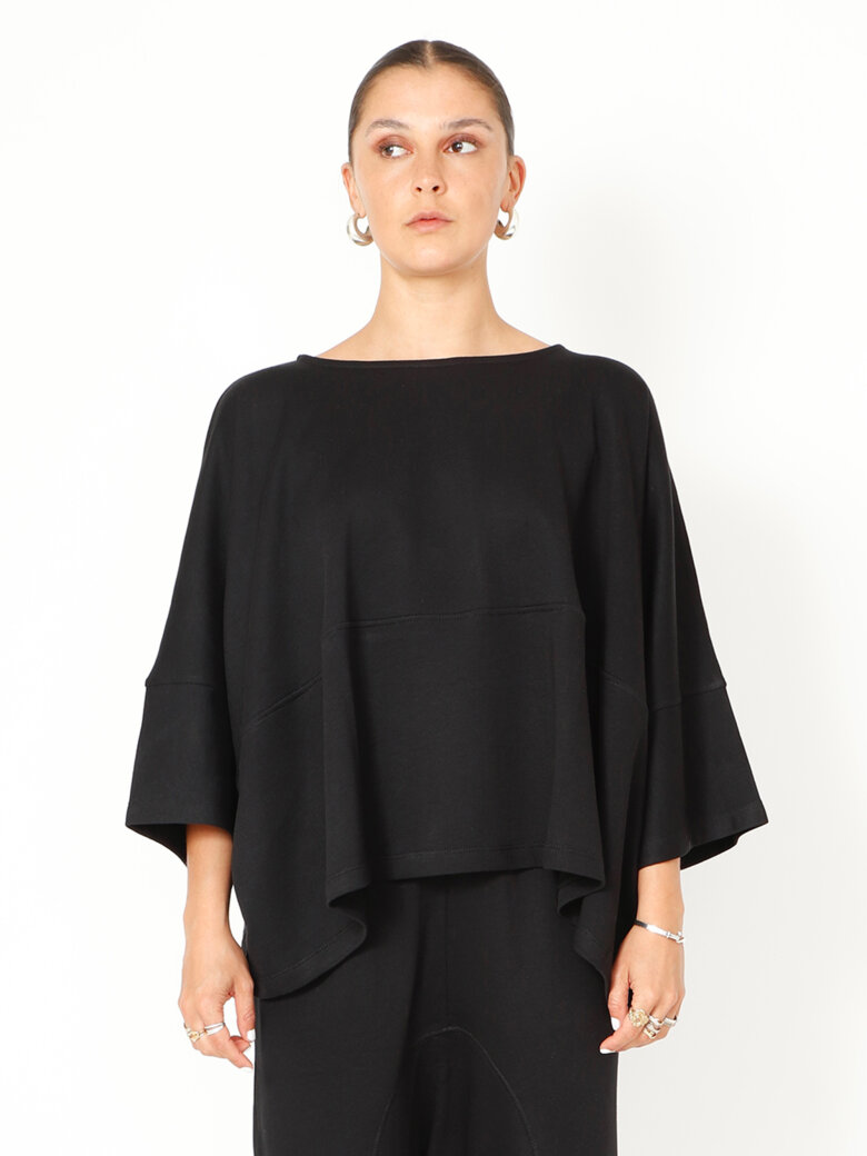 Sort Aarhus - Forudbestilling! Oversize bluse med 3/4 ærmer