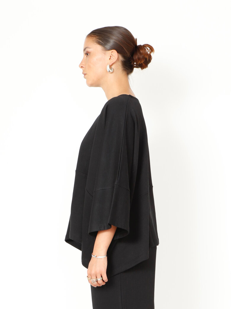 Sort Aarhus - Forudbestilling! Oversize bluse med 3/4 ærmer