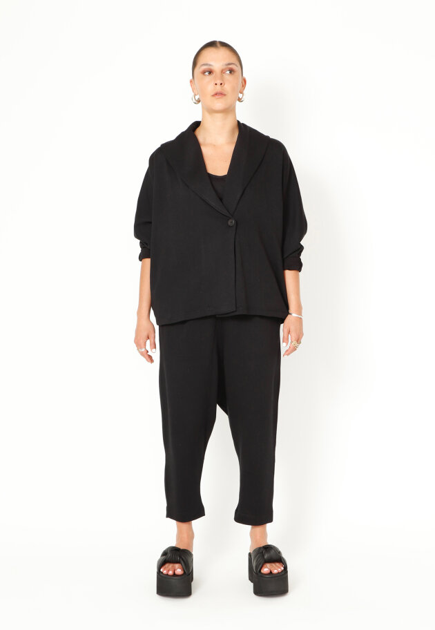 Sort Aarhus - Oversize cardigan med krave