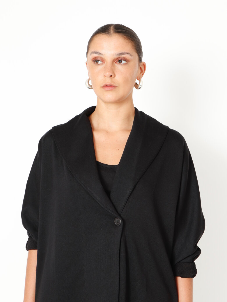 Sort Aarhus - Oversize cardigan med krave