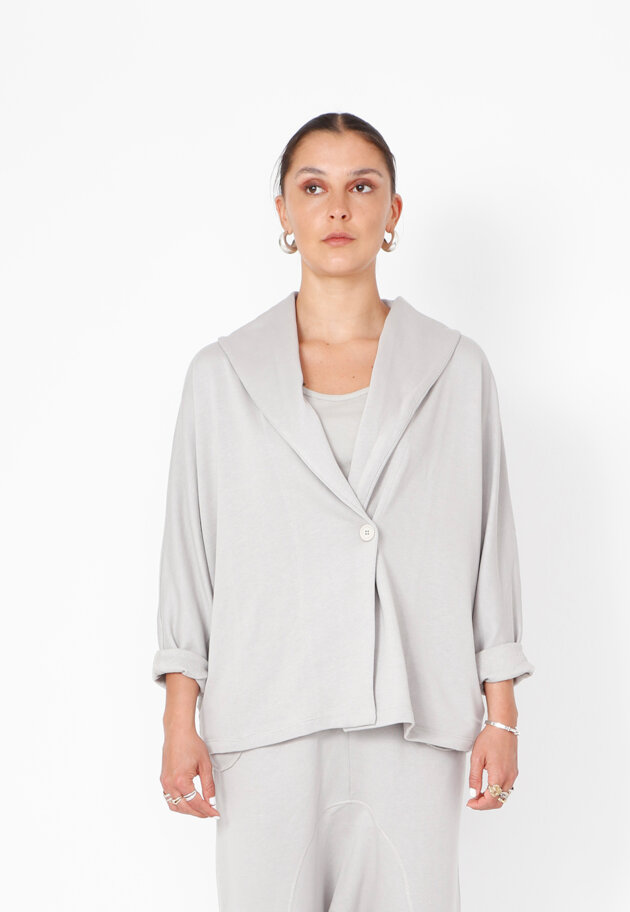Sort Aarhus - Oversize cardigan med krave Sort Aarhus - Oversize cardigan med krave