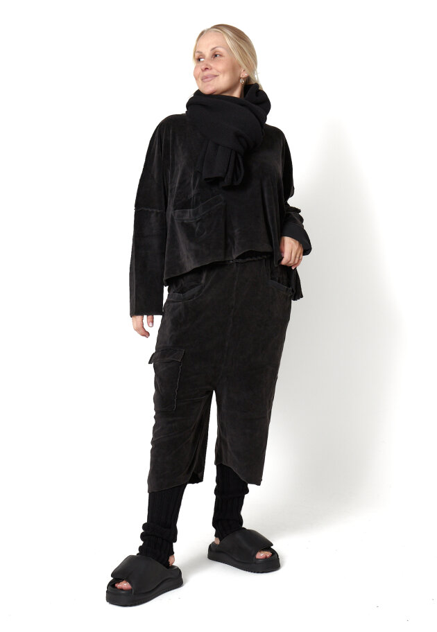 Sort Aarhus - Baggy pant washed velvet
