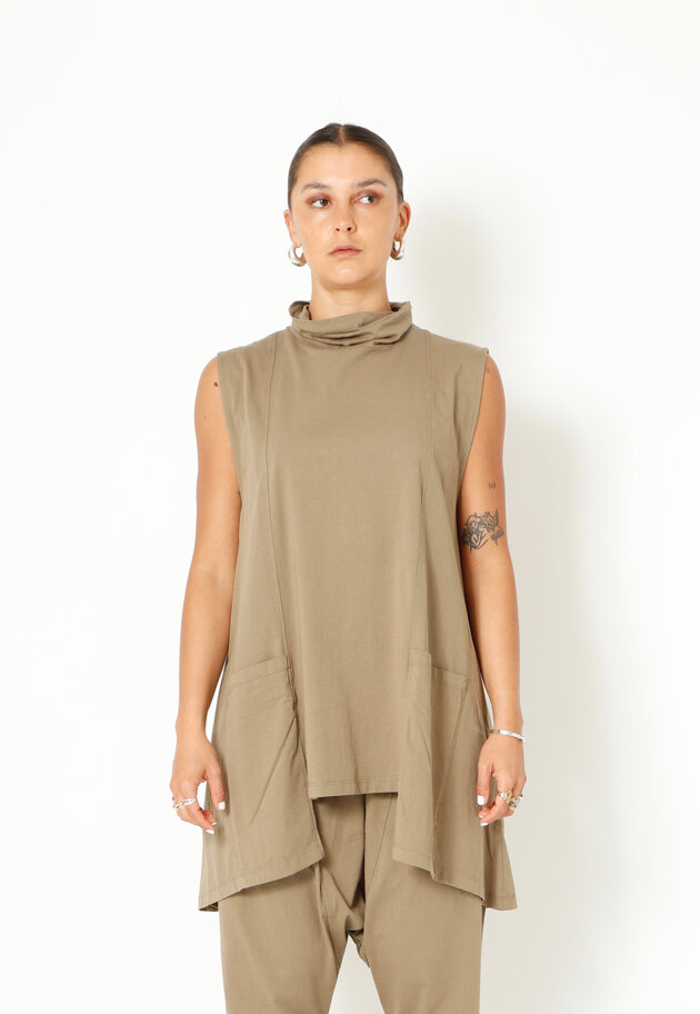 Sort Aarhus - Top with a high neckline and pockets