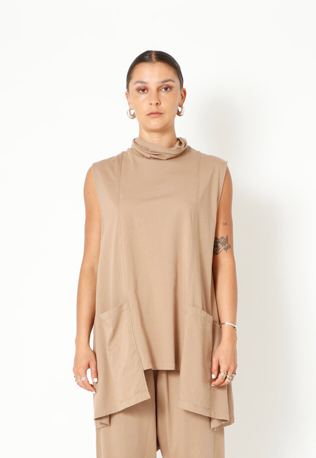 Sort Aarhus - Top with a high neckline and pockets
